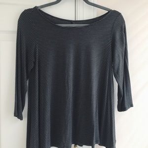 American Eagle Black and Gray Striped Shirt